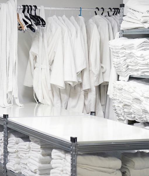 Commercial laundry services New Lynn - hotel towels and robes professionally laundered