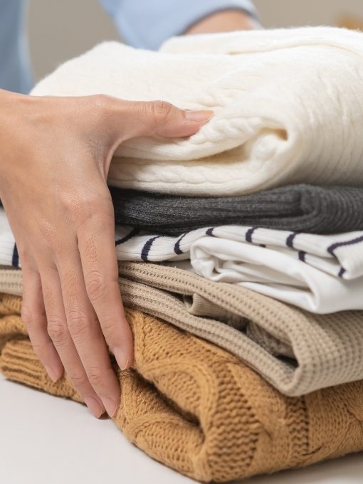 Laundry pickup and delivery service New Lynn - folded clothes ready for return from Bright Wash